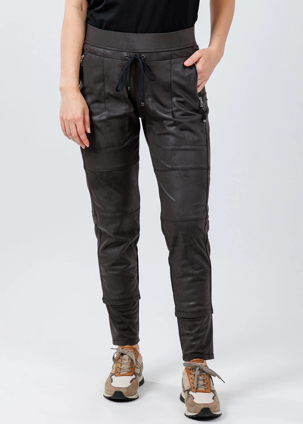 Street Ready Vegan Leather Candy Pants - Dark Brown
