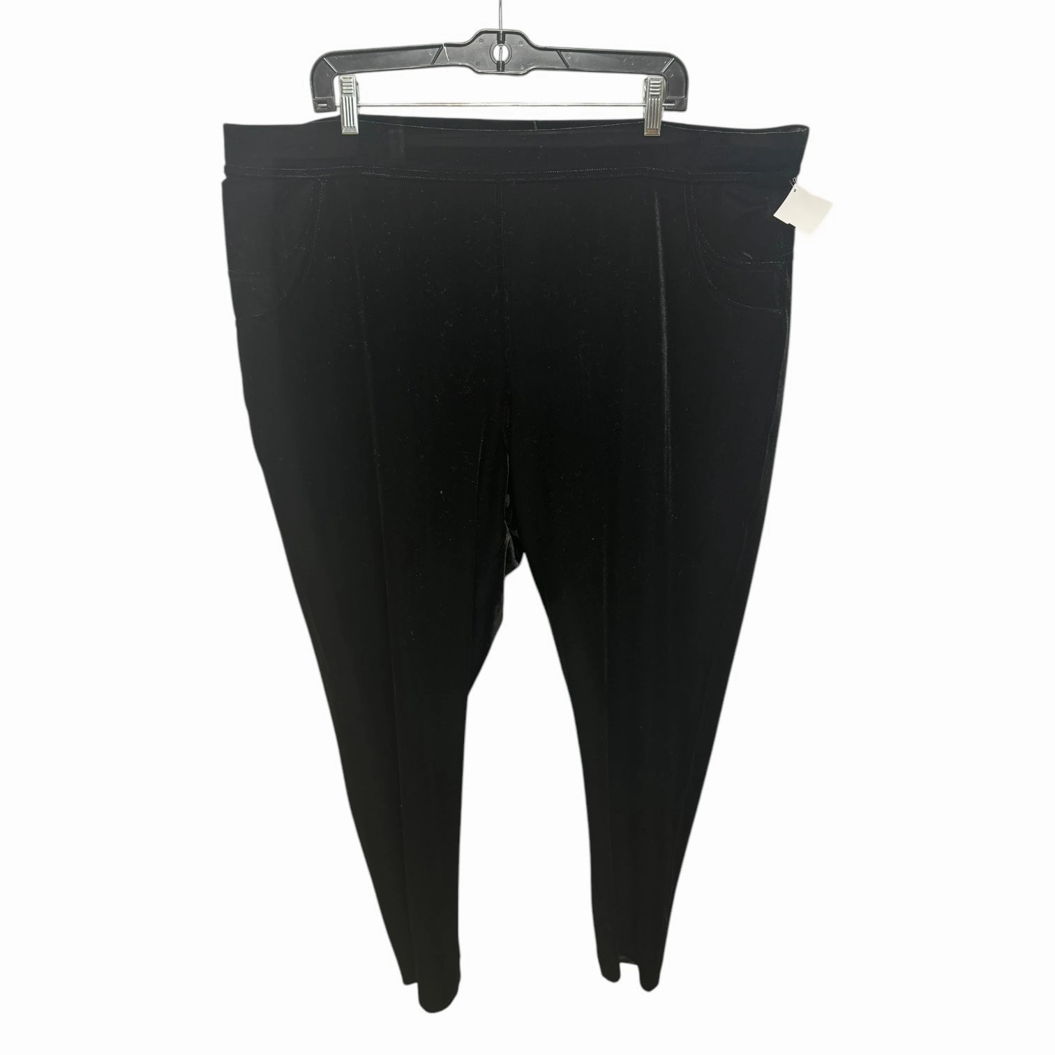 hypoallergenic material Velvet Pants Dress By John Mark In Black, Size: 3x