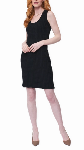 Vera Square-Detail Knit Sheath Dress - Black All Gender Fit