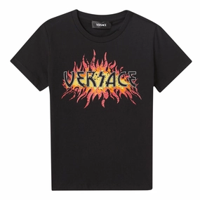 Sleek Comfort Versace Kids Fire Print T-shirt