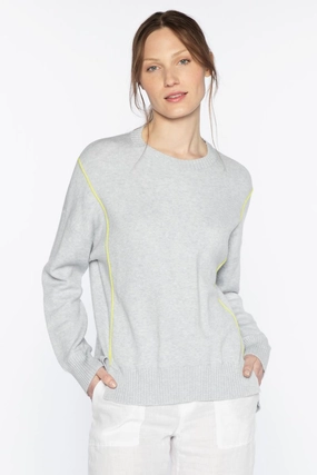 Modern Knitwear Exposed Seam Hi Low Crew