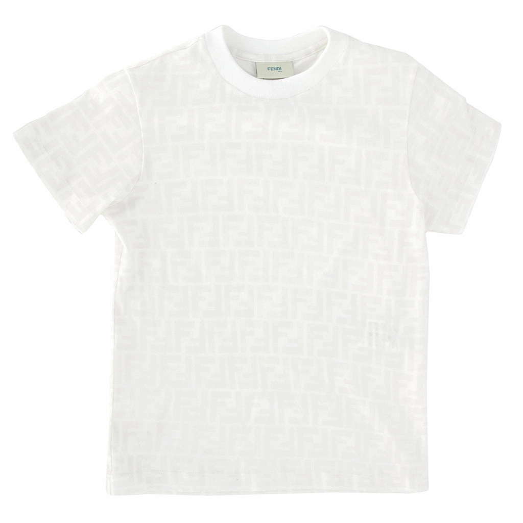 Classic Look Cozy Wear Design Fendi Kids FF Logo Print T-shirt