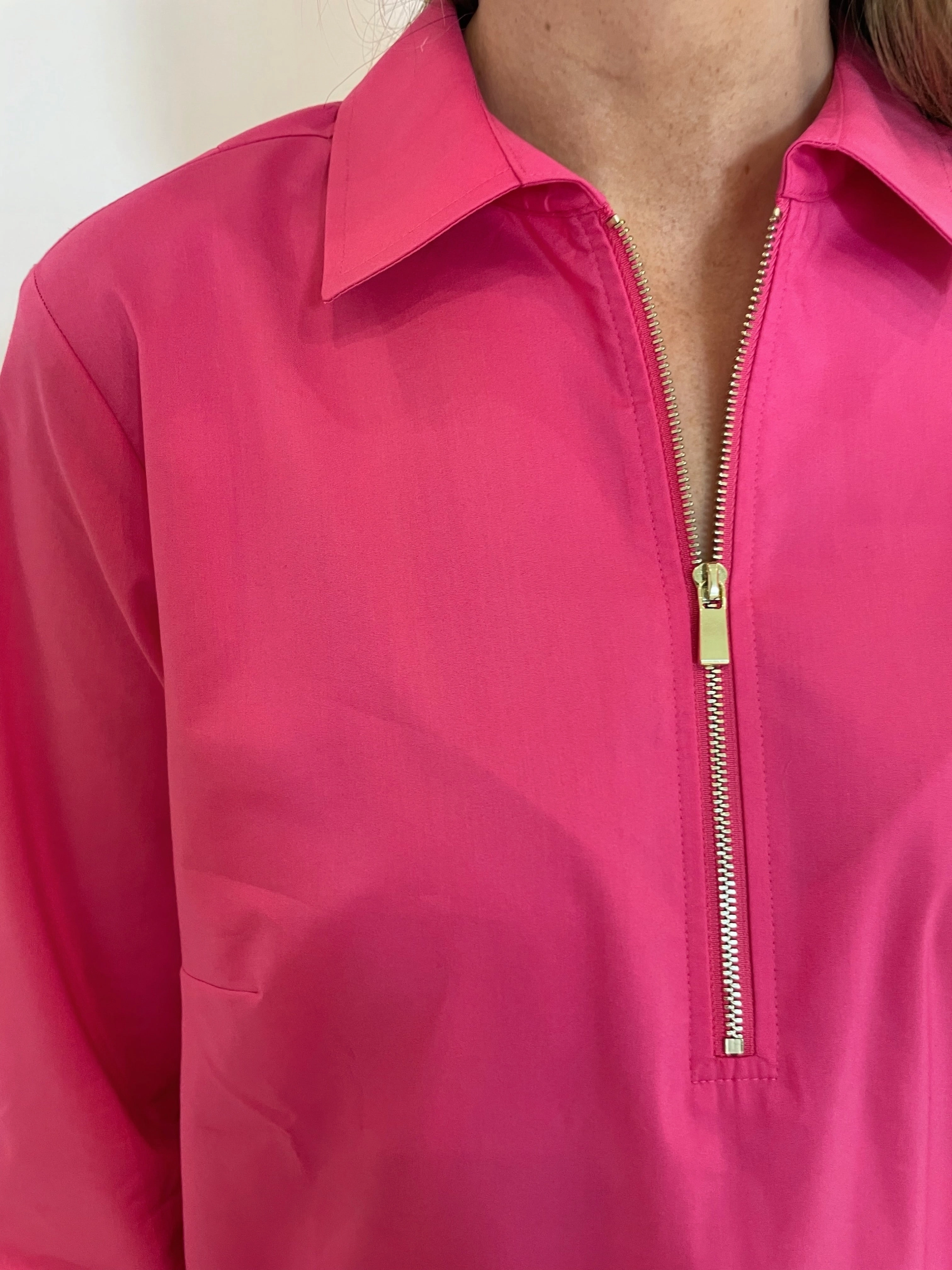 Alessa 3/4 Sleeve Dress - Hot Pink Edgy Layers