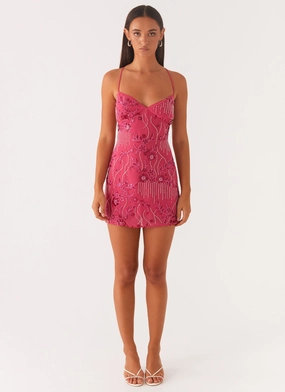 Chill Fashion Vietta Sequin Cami Mini Dress - Fuchsia
