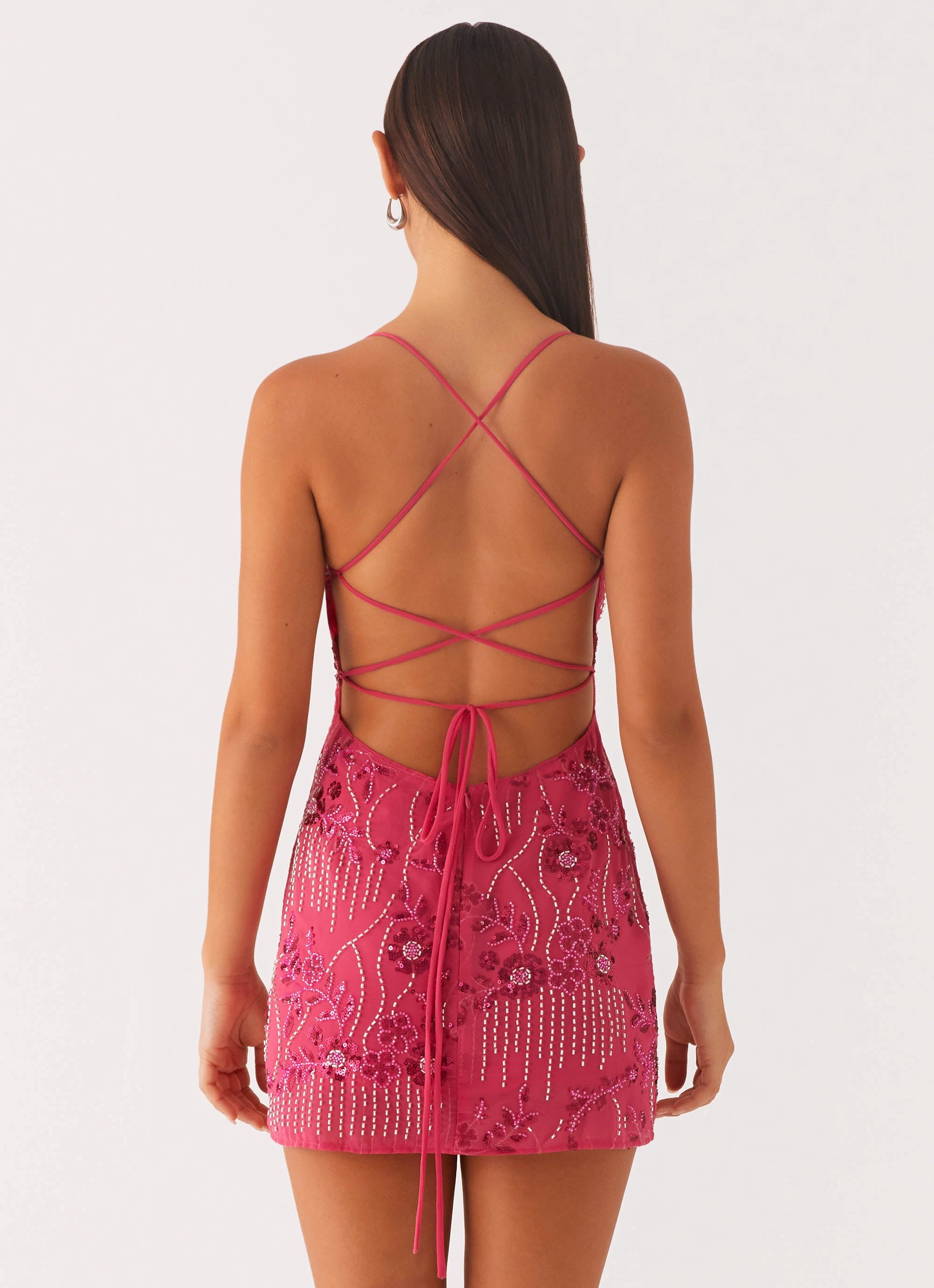 Vietta Sequin Cami Mini Dress - Fuchsia Sleek Touch Calm Movement