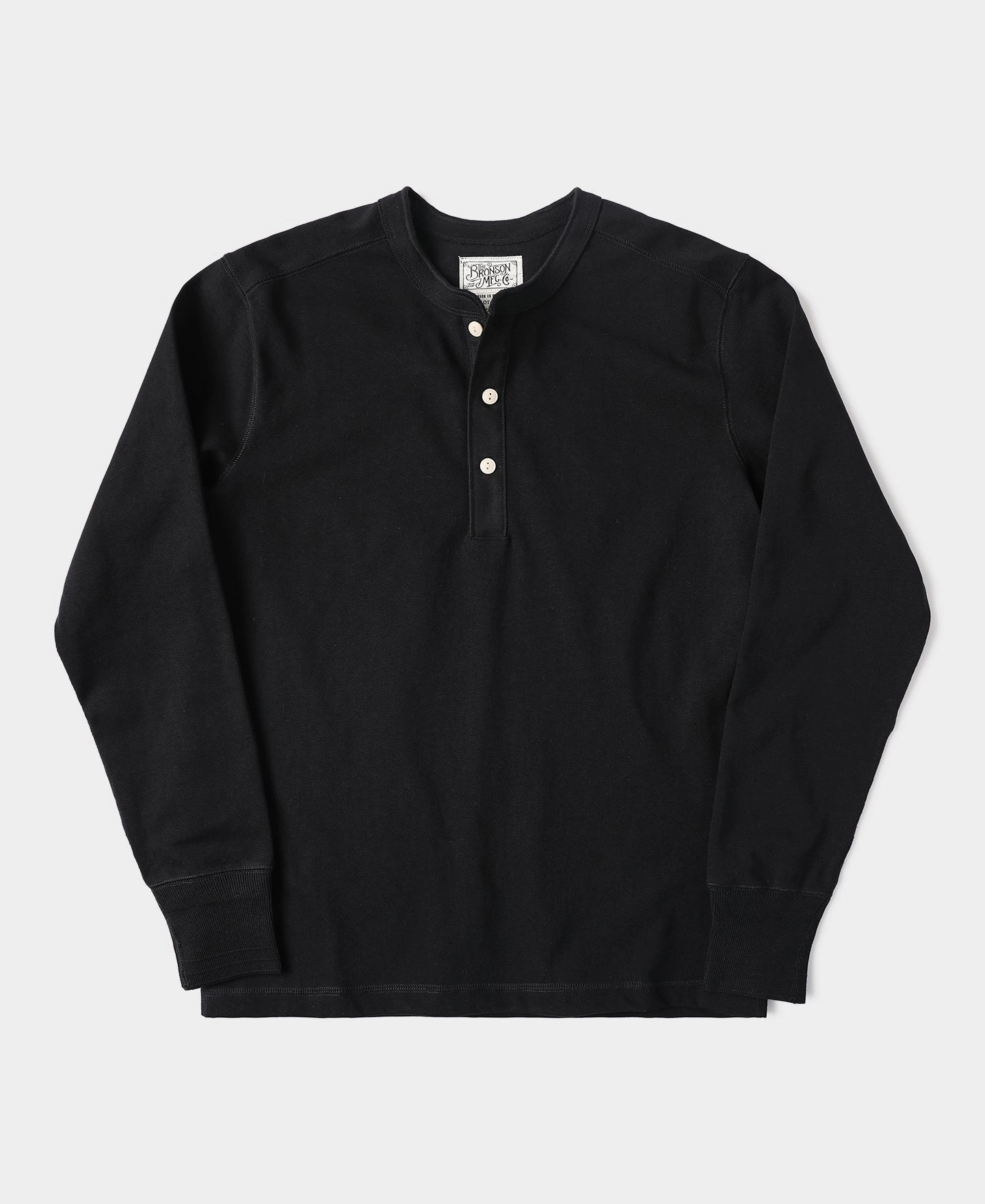 Vintage Long Sleeve Henley Shirt - Black Casual Design