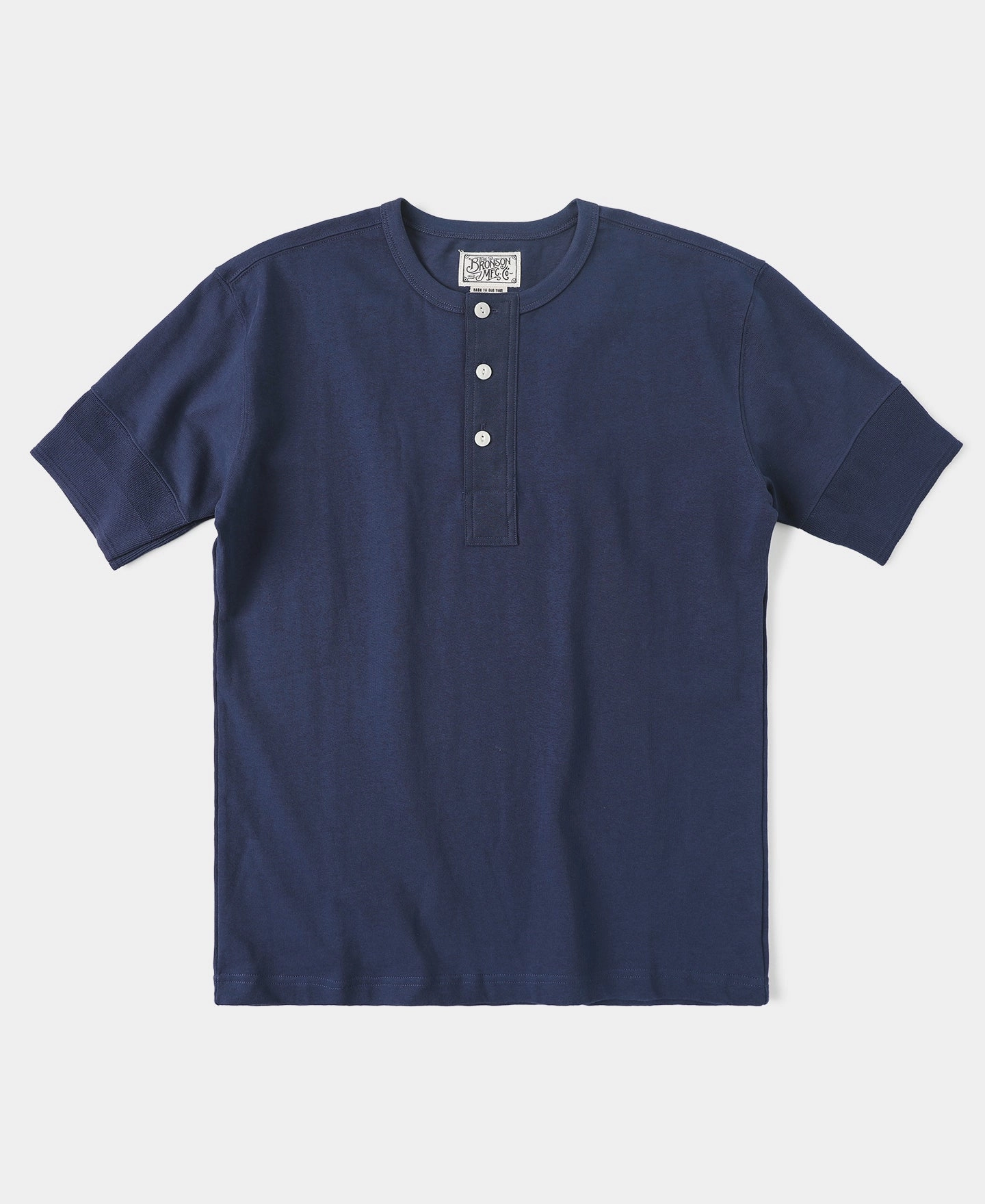 Lightweight Feel Vintage Short Sleeve Henley T-Shirt - Navy