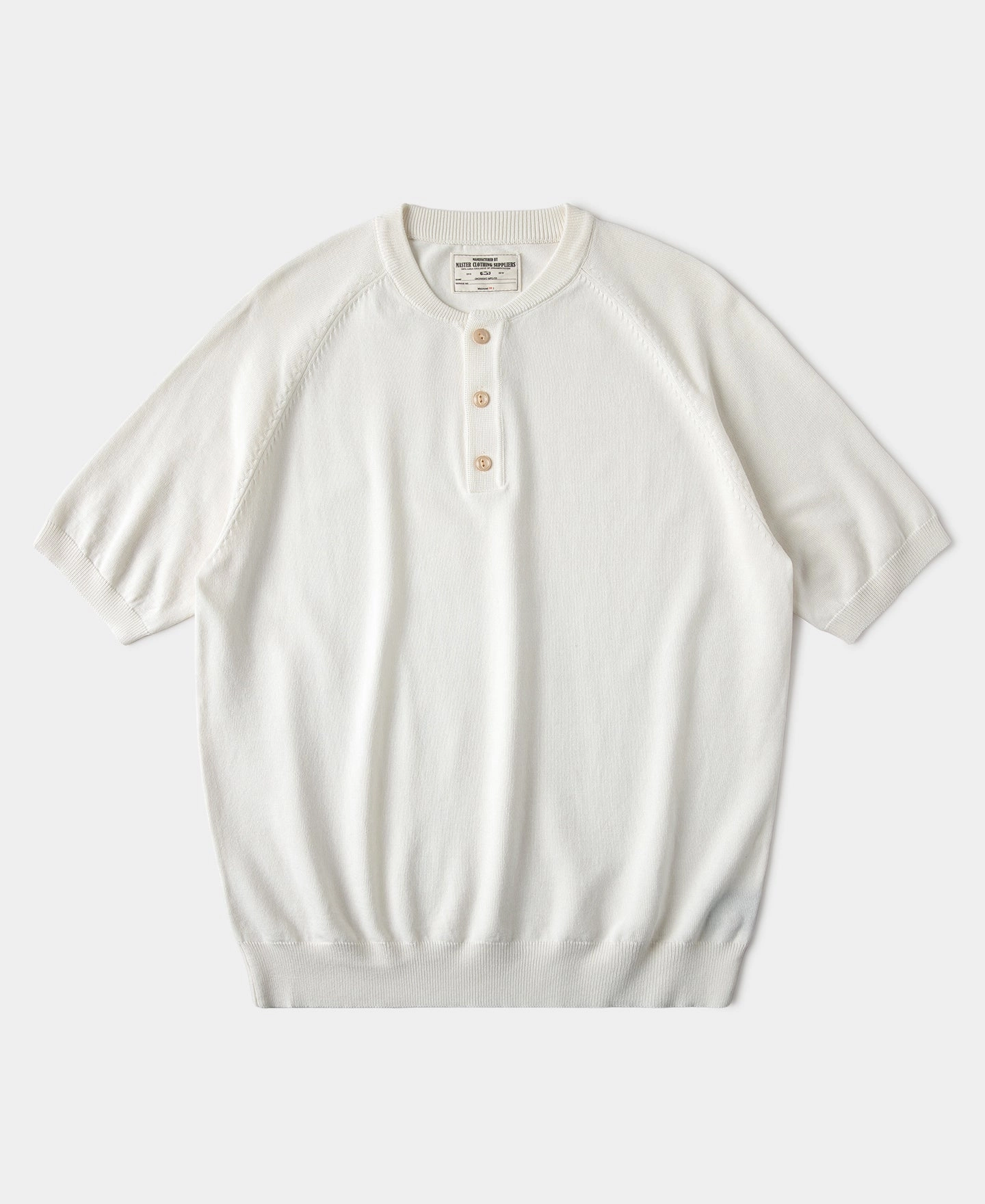 Viscose Knit Short Sleeve Henley T-Shirt - White Non Fading Material Chic Style Trend