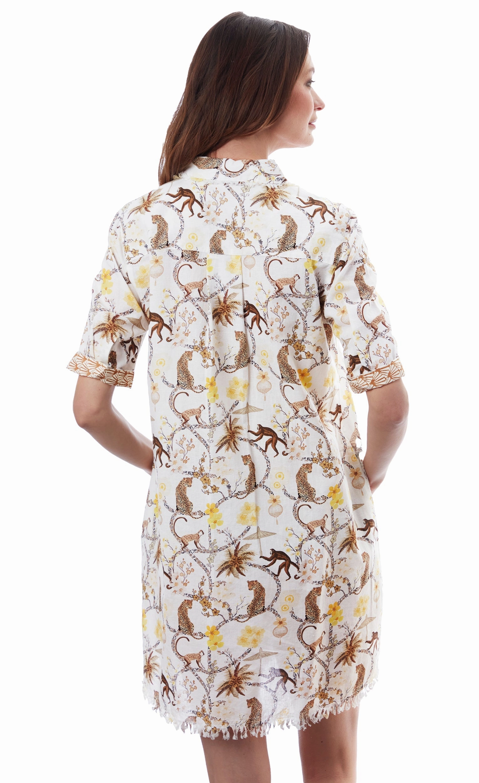 Smooth Line Chatham Dress - Monkeys Print