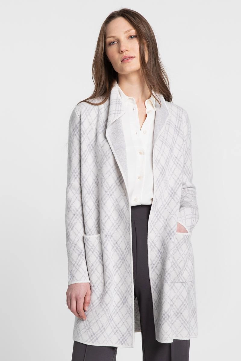 Fashionable Wear Bias Plaid Cardigan