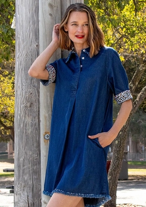 Love Glow Asymmetrical hem Hyannis Denim Dress