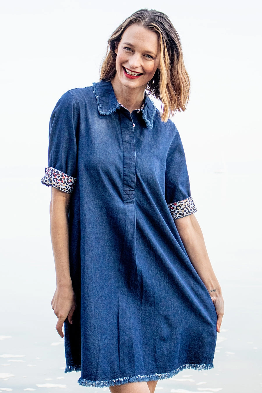 Travel Light Flattering Waist Design Fit Hyannis Denim Dress