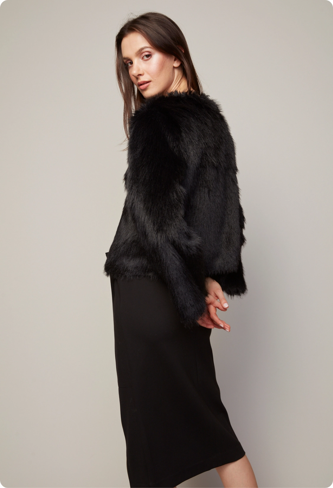 Bing Stretch Pencil Skirt With Zipper Detail - Black Timeless Piece Hygienic Coating