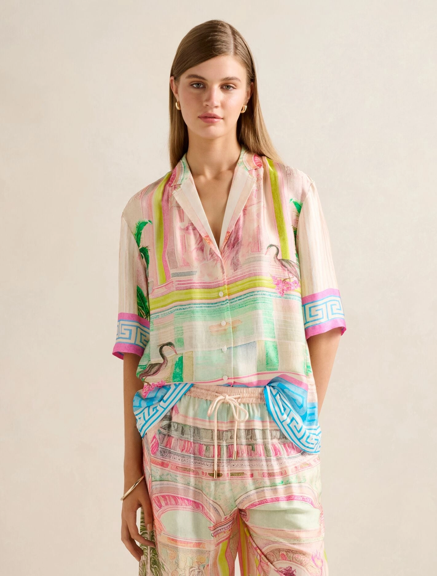 BondedShoulderTaping MultiFunctionalPockets Brooklyn Satin Shirt