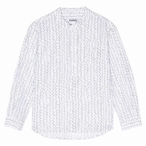 Wave-Print Long Sleeve Shirt simple design