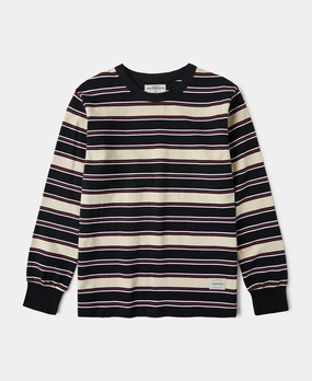 Multi-Stripe Long Sleeve T-Shirt - Beige/Black Comfortable Piece Fashionable Layer