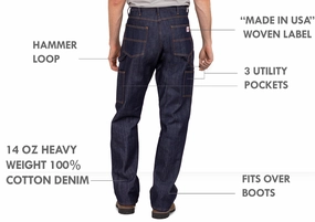 #3303 Double-Front Jean Carpenter Dungarees - MADE IN USA Polished Look Urban Ready