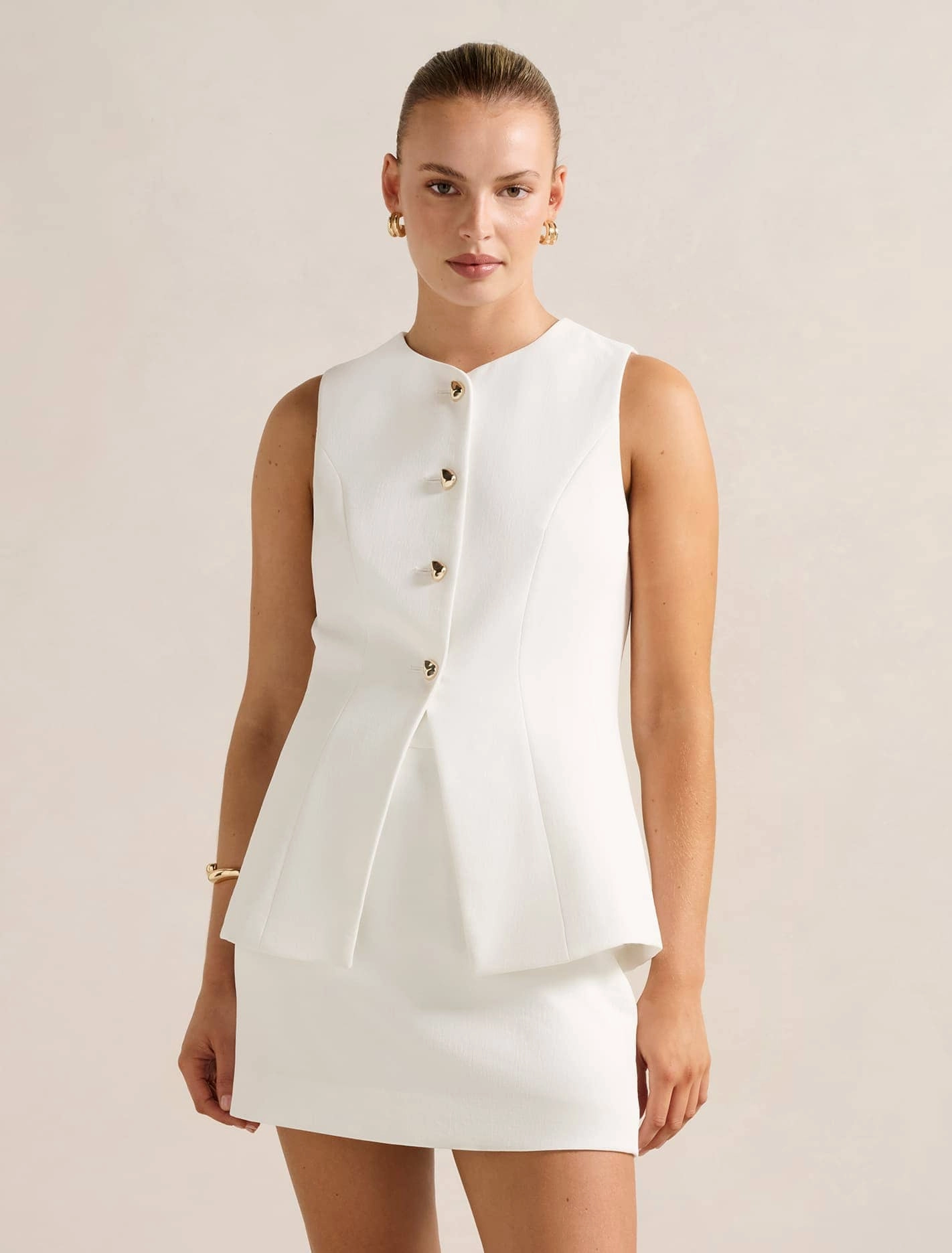 Hendrix Long Waistcoat Contrast Stitch Detail