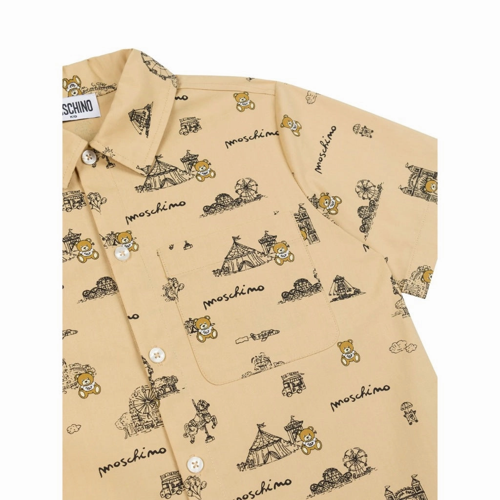 Snag Resistant Fabric UV Protection Enhanced Moschino Kids Graphic Print Shirt