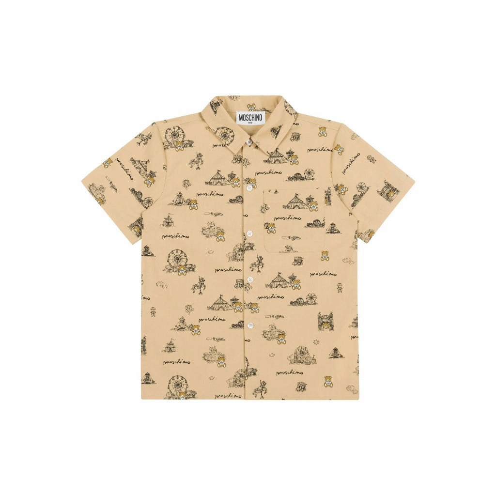 Moschino Kids Graphic Print Shirt Anti Bacterial Layer Printed Hoodie