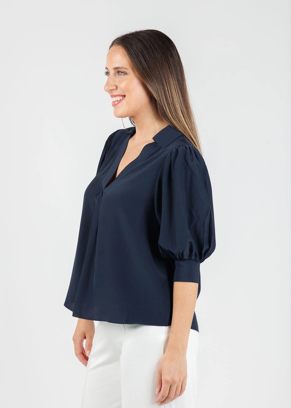 Durable Thread Construction ethical fashion Weldon Top - Navy