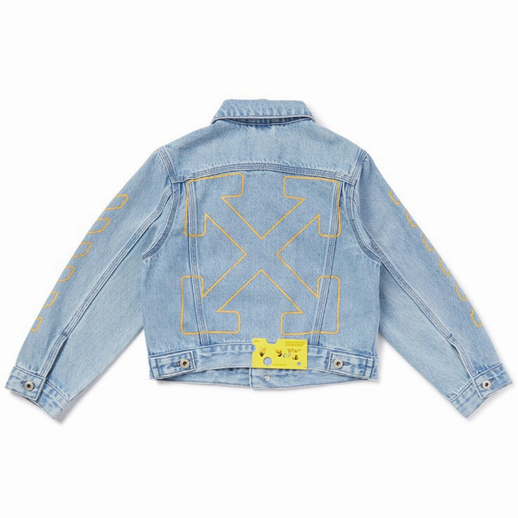 Lined Pockets Off-White Kids Bookish Diag Denim Jacket