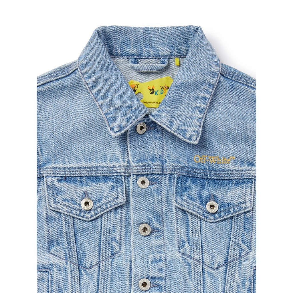 Essential Casual Look Off-White Kids Bookish Diag Denim Jacket
