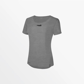 NonRestrictiveSilhouette WOMEN'S LIFESTYLE  CS DRY SCOOP TEE WITH CENTER LOGO