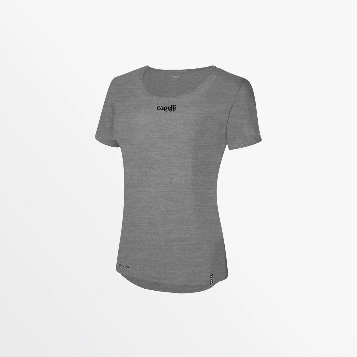 NonRestrictiveSilhouette WOMEN'S LIFESTYLE  CS DRY SCOOP TEE WITH CENTER LOGO