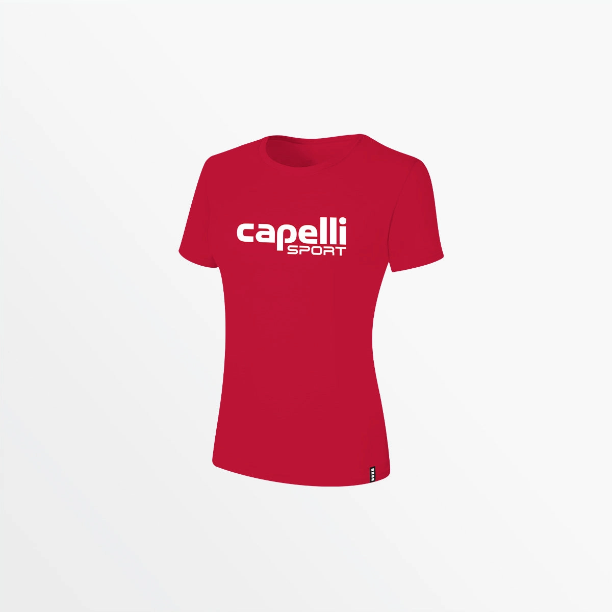 StretchableKnit Reinforced Hem WOMEN'S LOGO TEE W OVERSIZED CENTER LOGO