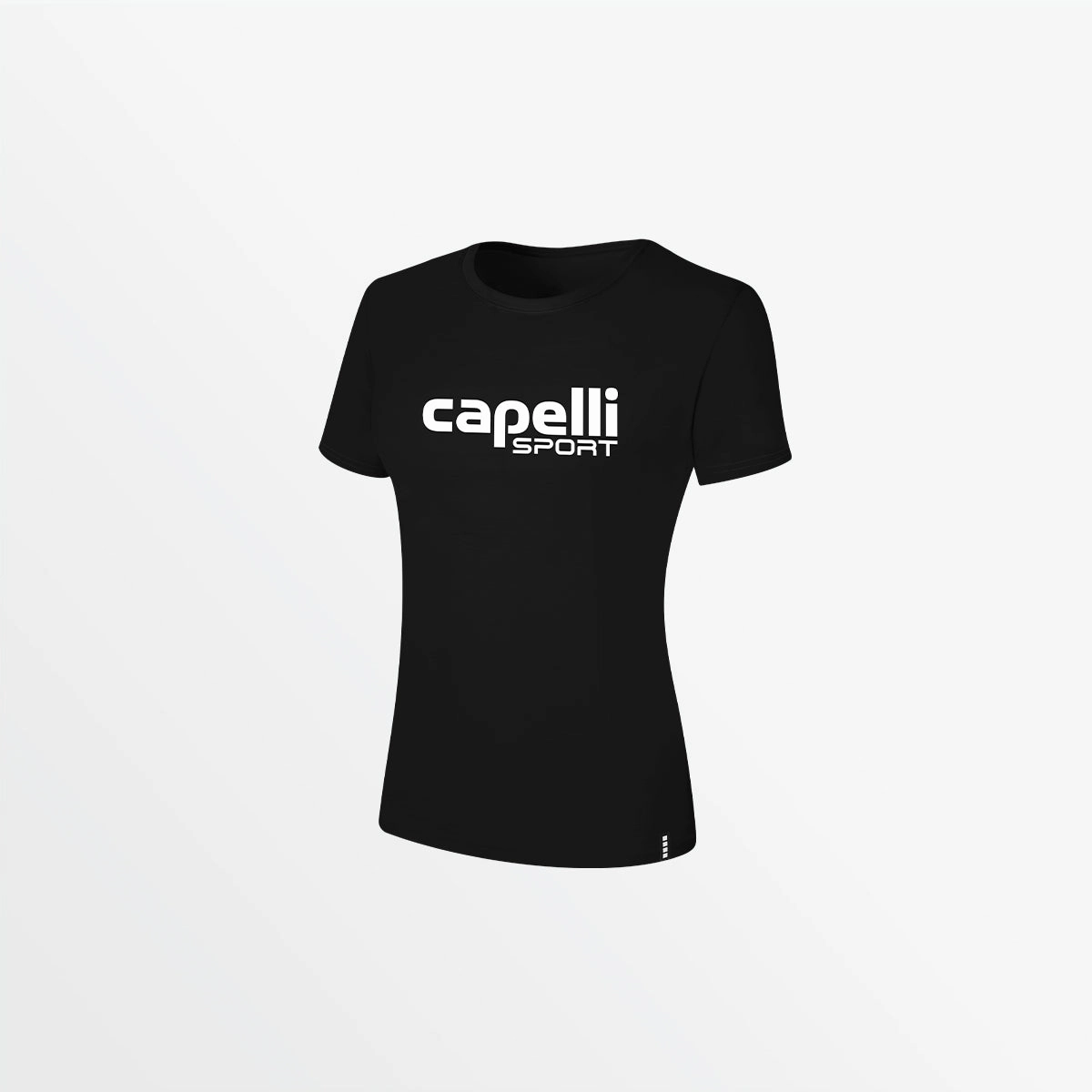 Wear Resistant Edge WeightedHem WOMEN'S LOGO TEE W OVERSIZED CENTER LOGO