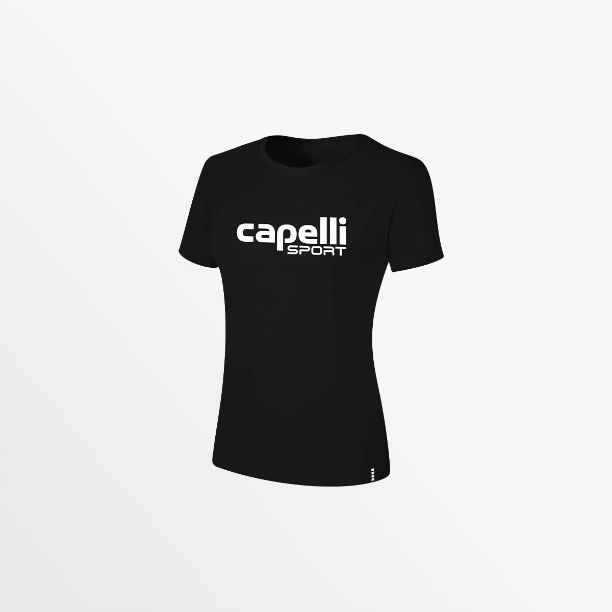 Layered Ply Construction WOMEN'S LOGO TEE W OVERSIZED CENTER LOGO