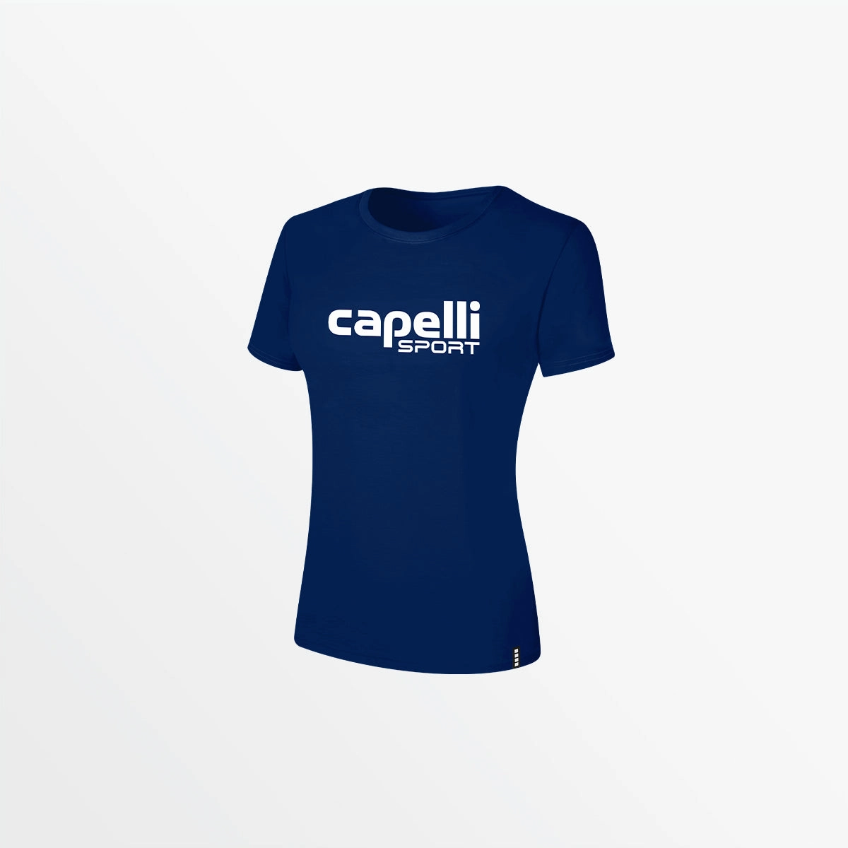 WOMEN'S LOGO TEE W OVERSIZED CENTER LOGO VentilatedMesh Relaxed Crew Neck Opening