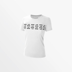 Taped Neckline NonRestrictiveCut WOMEN'S SIGNATURE GRAPHIC SCOOP NECK TEE