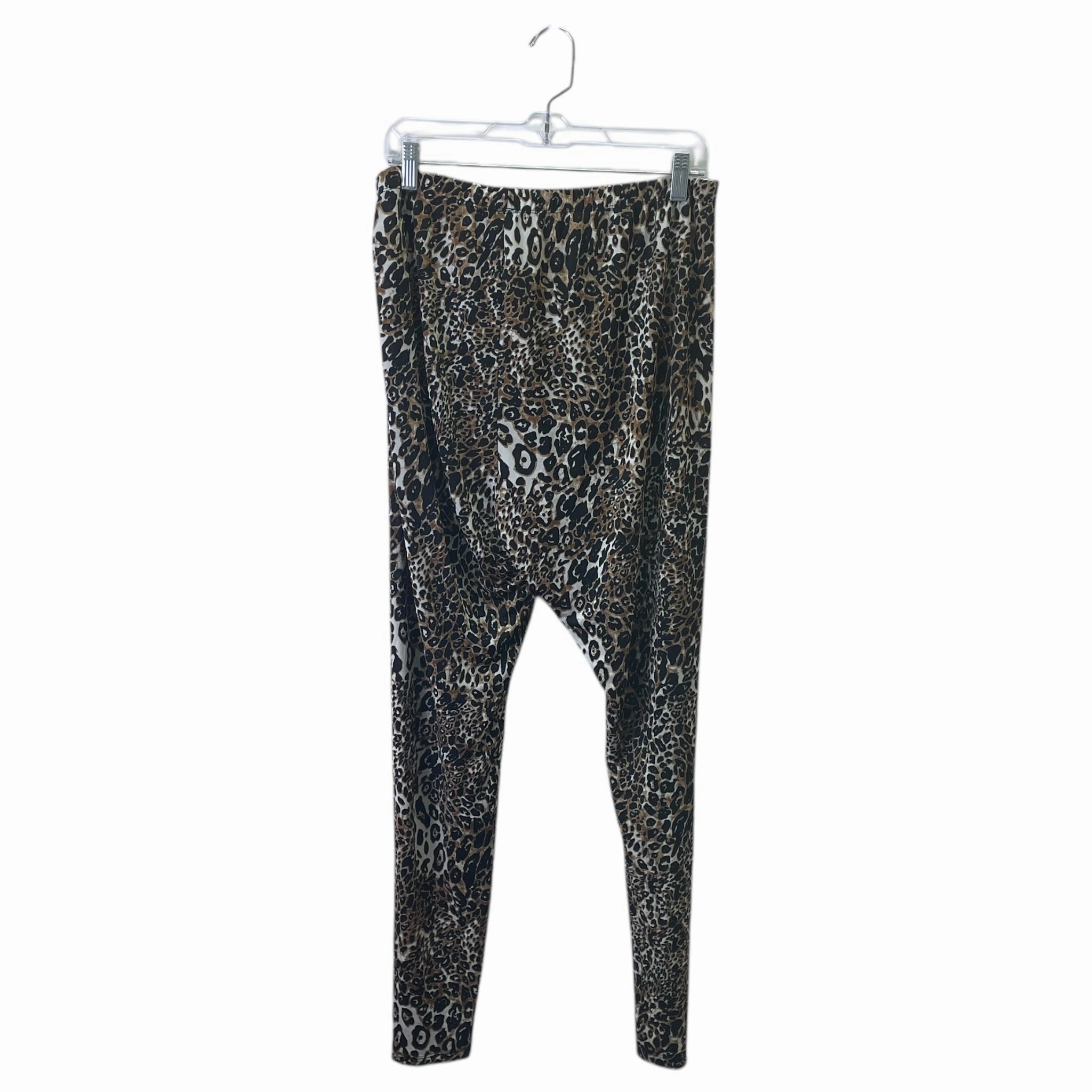 Cool Weather Pants Lounge By Ashley Stewart In Animal Print, Size:1X