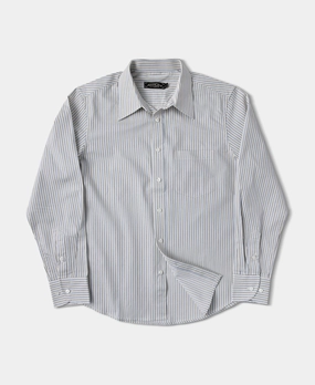 Fashionable Look 1930s 5 oz Yarn-Dyed Striped Dress Shirt