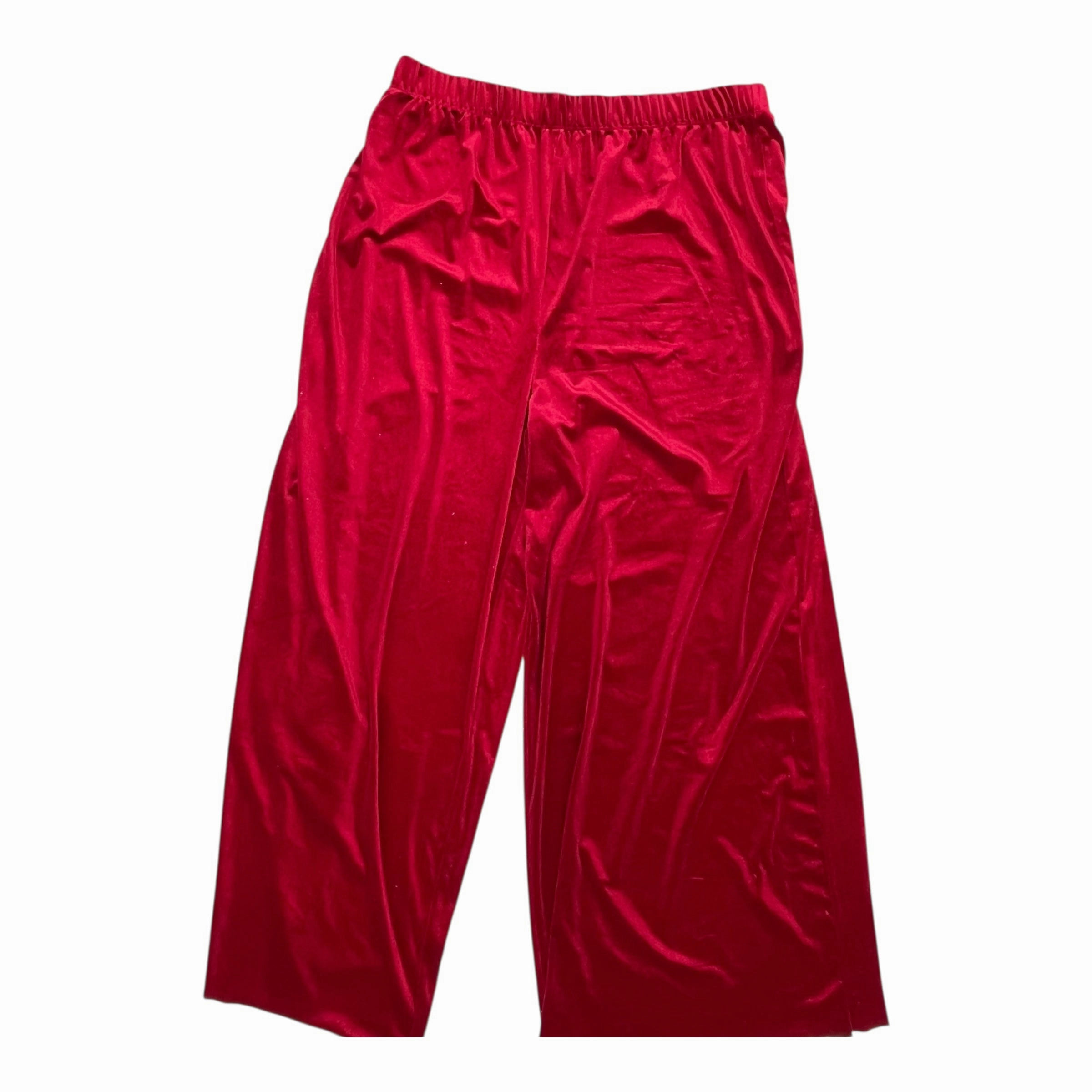 Pants Wide Leg By Zenana Outfitters In Red, Size:3X ThermalRegulation