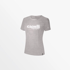 WOMEN'S LOGO TEE W OVERSIZED CENTER LOGO MultiPocket Configuration