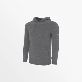 YOUTH BASICS FLEECE PULLOVER HOODIE WITH SLEEVE LOGO PreWashed