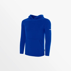 YOUTH BASICS FLEECE PULLOVER HOODIE WITH SLEEVE LOGO Sweat Absorbing Lining