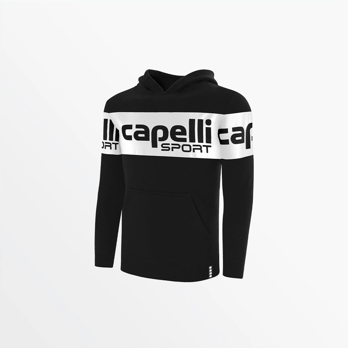 YOUTH LOGO STRIPE FLEECE PULLOVER HOODIE LayeredNeckline