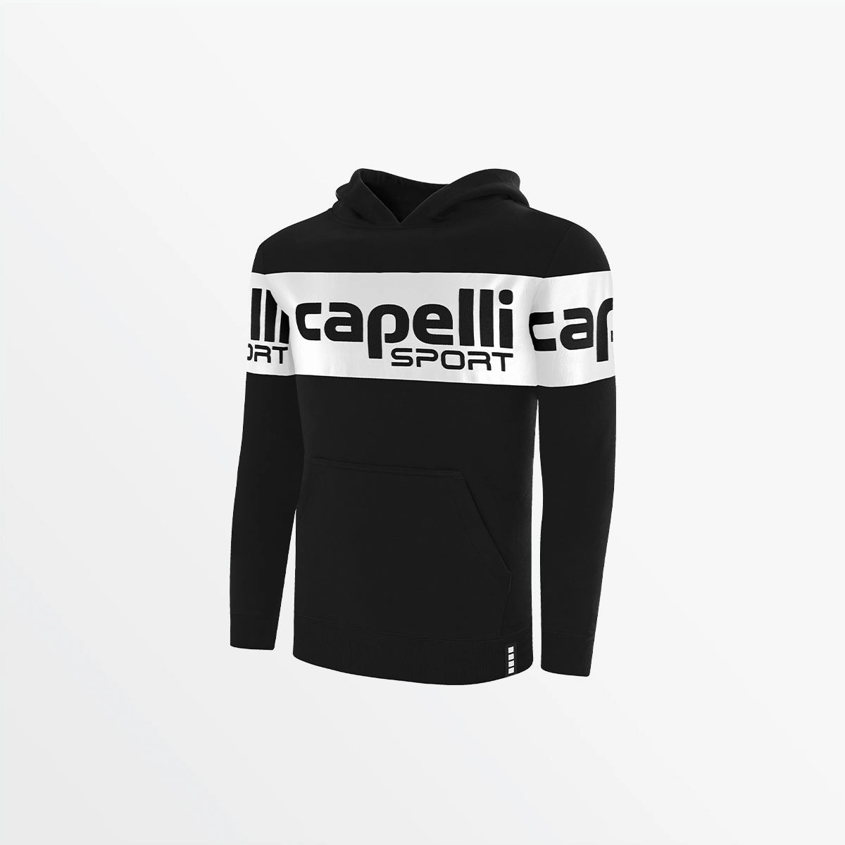 Quick Release Buttons Relaxed Crew Neck Opening YOUTH LOGO STRIPE FLEECE PULLOVER HOODIE