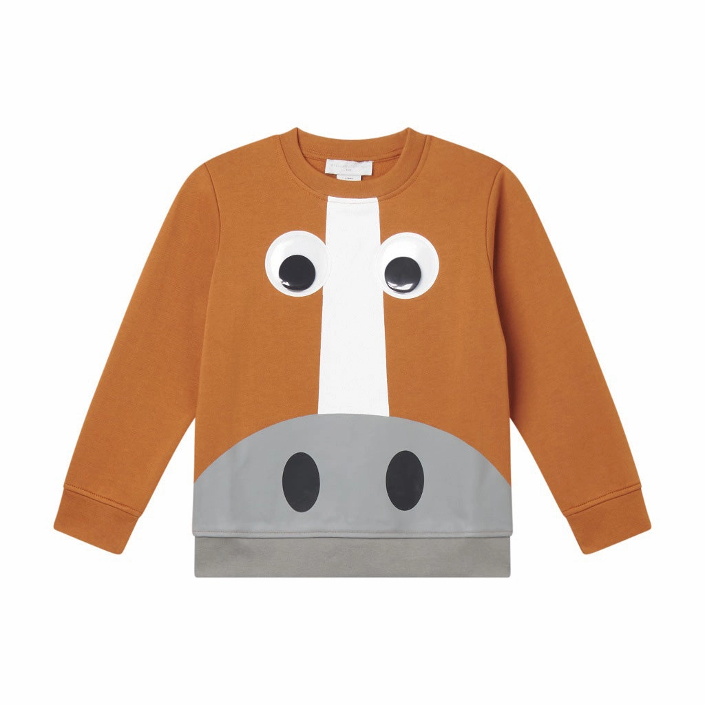 Stella McCartney Kids Horse Sweatshirt Bonded Seam Tape NoRoll Hem Technology